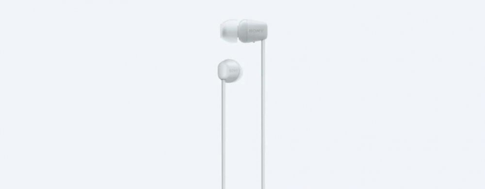 Sony WI-C100, bezdrátová sluchátka do uší, bílá