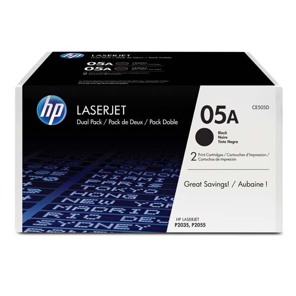 HP originál toner CE505D, HP 05A, black, 4600 (2x2300)str., 2ks