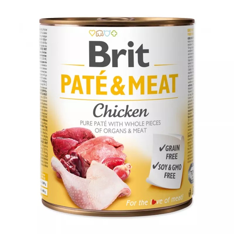 BRIT PATE & MEAT CHICKEN 800G KONZERVA PRE PSOV