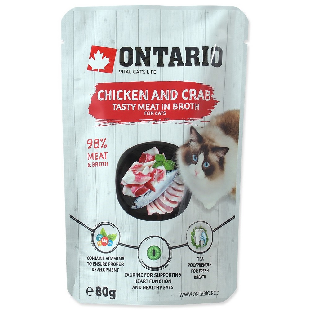 ONTARIO CAT KAPSICKA CHICKEN AND CRAB IN BROTH 80G