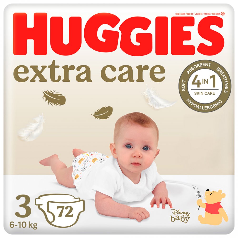 HUGGIES® Extra Care plienky jednorazové 3 (6-10 kg) 72 ks