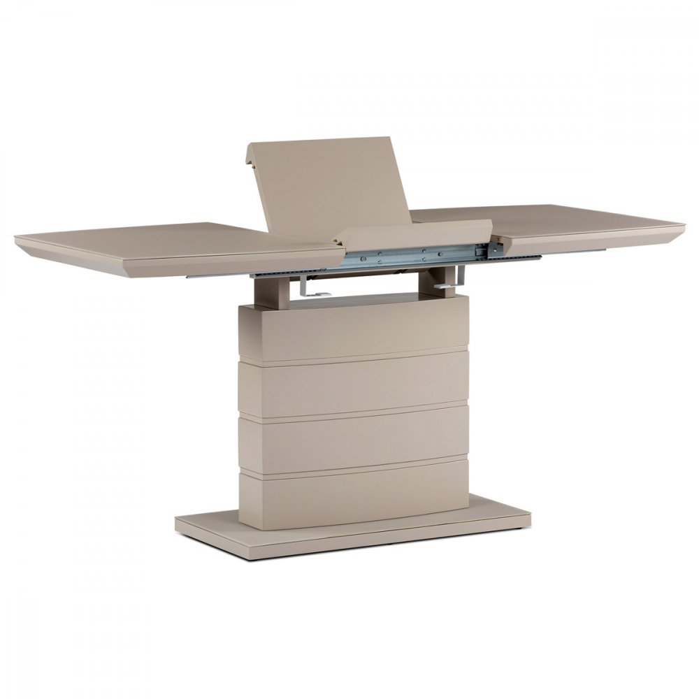 AUTRONIC HT-420 CAP Jedálenský stôl 110+40x80 cm, sklo 4 mm cappuccino, MDF, cappuccino mat