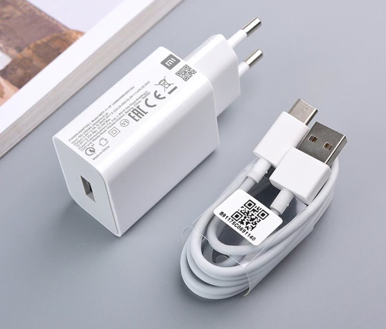 Xiaomi MDY-11-EP USB 22,5W Cestovní Nabíječka + Type C Datový Kabel White (Bulk)