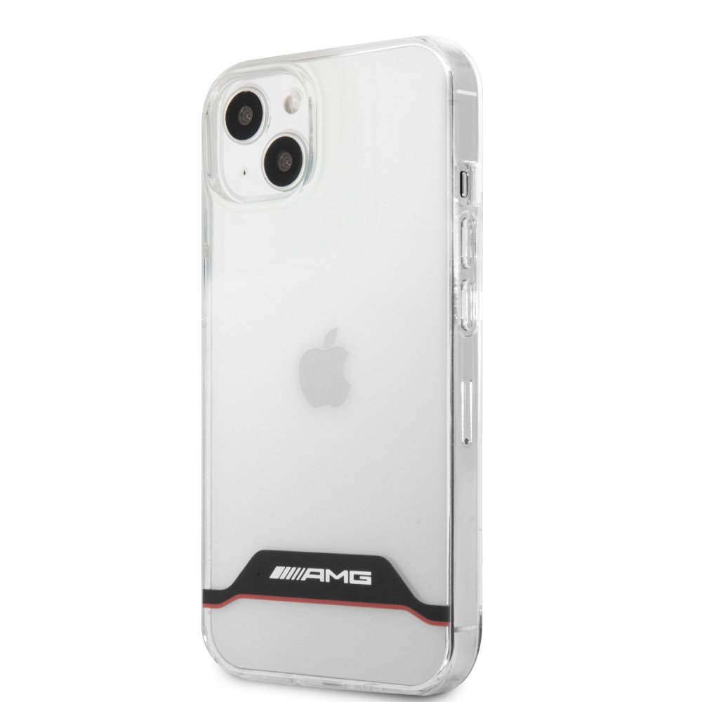 AMG PC/TPU Red Stripes Zadní Kryt pro iPhone 13 Transparent