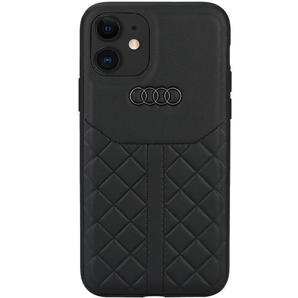 Audi Genuine Leather Zadní Kryt pro iPhone 12/12 Pro Black