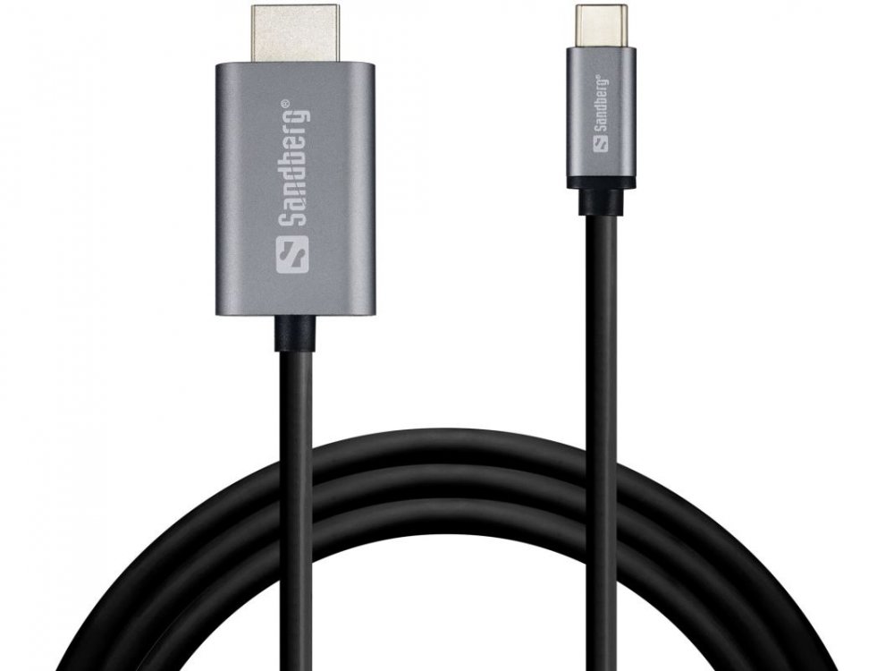 Sandberg USB-C do HDMI kabel, 2m, černý