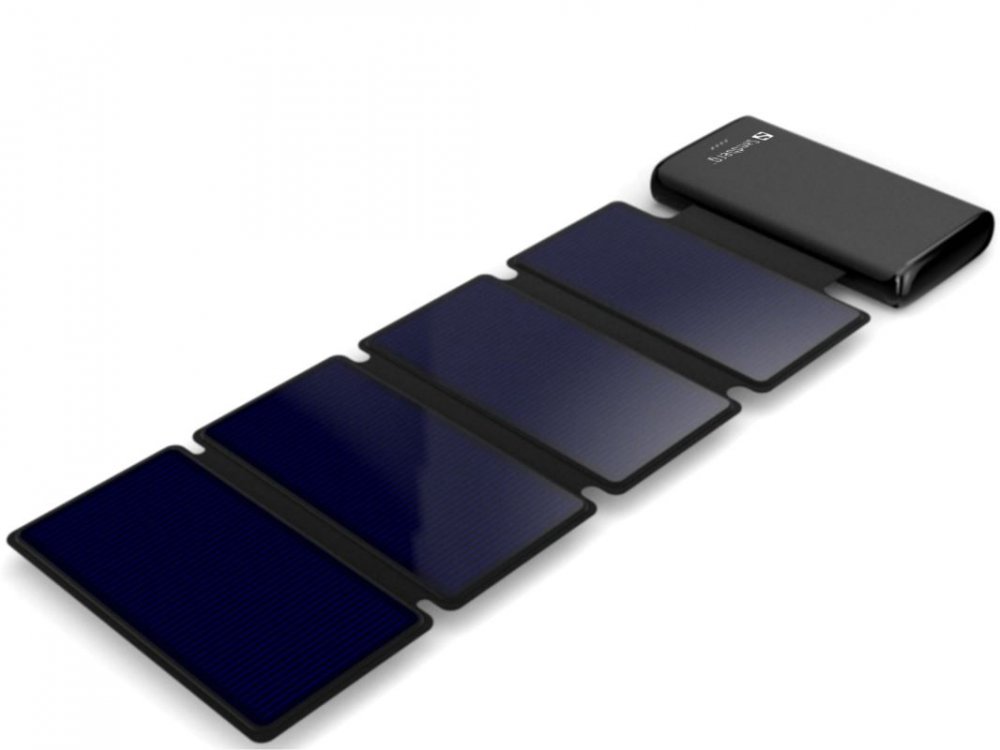 Sandberg Solar 4-Panel Powerbank 25000 mAh, solární nabíječka, černá
