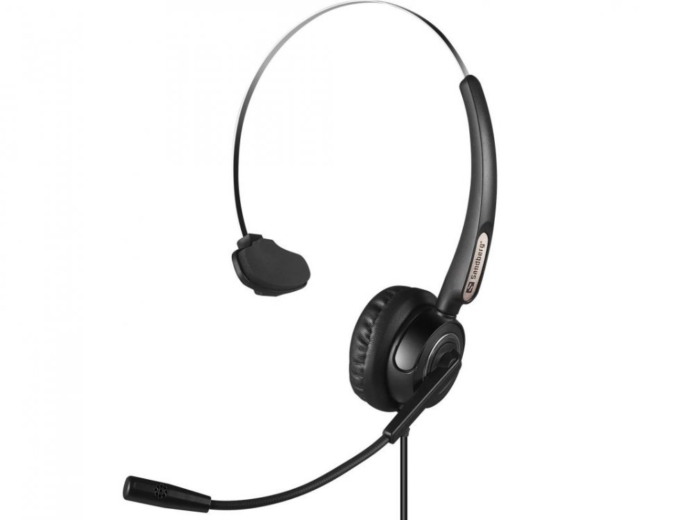 Sandberg PC sluchátka USB+RJ9/11 Headset Pro Mono, headset s mikrofonem, černá