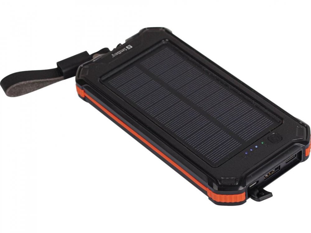 Sandberg 3in1 Solar Powerbank 10000, solární nabíječka, černá