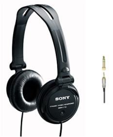 Sony MDRV150, černá uzavřená sluchátka Xtra Bass