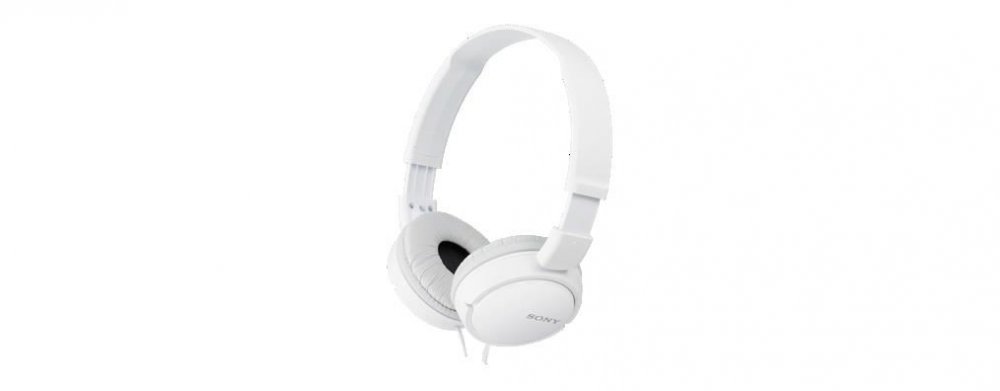 Sony MDRZX110, bílá sluchátka s hlavovým mostem