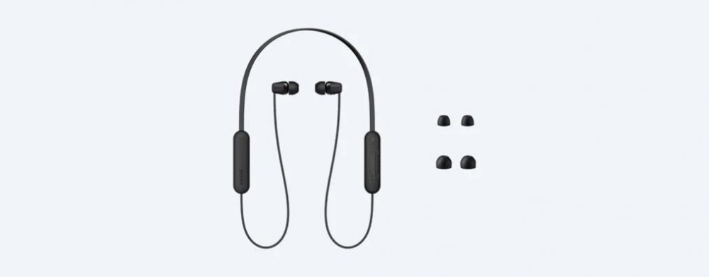 Sony WI-C100, bezdrátová sluchátka do uší, černá