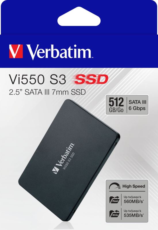 Verbatim SSD 512GB SATA III Vi550 S3 interní disk 2.5", Solid State Drive