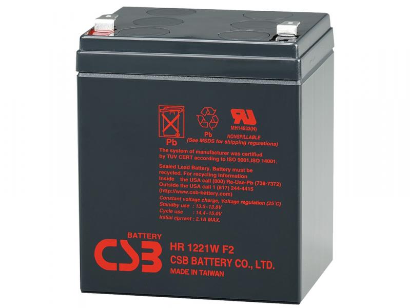CSB olovený akumulátor pre HR1221WF2 HighRate, 12V, 5.1Ah, HR1221WF2, PBCS-12V005,1-F2AH