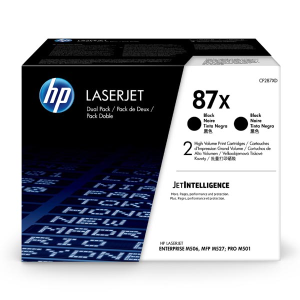 HP originál toner CF287XD, HP 87X, black, 36000 (2x18000)str., dual pack, 2x2,7 kg