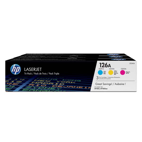 HP originál toner CF341A, HP 126A, CMY, 1000str., 900g, 3ks