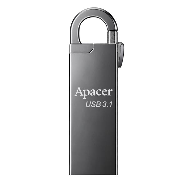 Apacer USB flash disk, USB 3.0, 64GB, AH15A, strieborný, AP64GAH15AA-1, USB A, s karabinkou