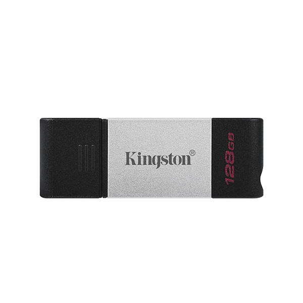 Kingston USB flash disk, USB 3.0 (3.2 Gen 1), 128GB, DataTraveler 80, čierny, DT80/128GB, USB C