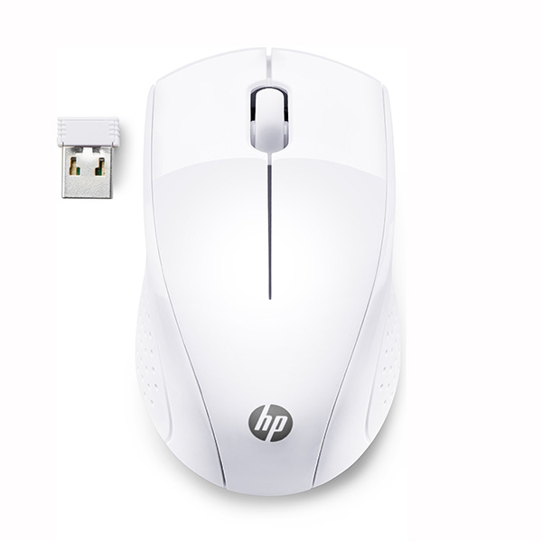 HP Myš 220 Snow white, 1600DPI, 2.4 [GHz], optická Blue LED, 3tl., bezdrôtová, biela, 1 ks AA, Windows 7,8,10, Mac OS, Chrome OS