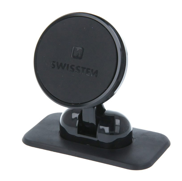 Magnetický držiak mobilu(GPS) Swissten do auta, S-Grip Dashboard DM6, čierny, kov, nalepovací, čierna, mobil