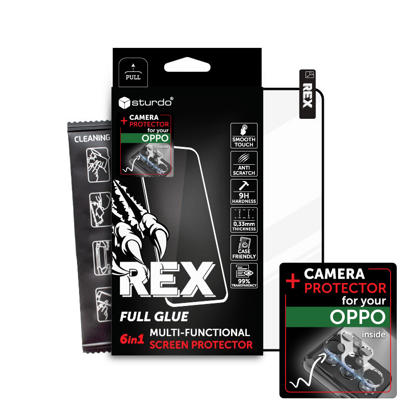Sturdo REX ochranné sklo + sklo na fotoaparát Oppo  A98 5G (6in1 Full Glue)