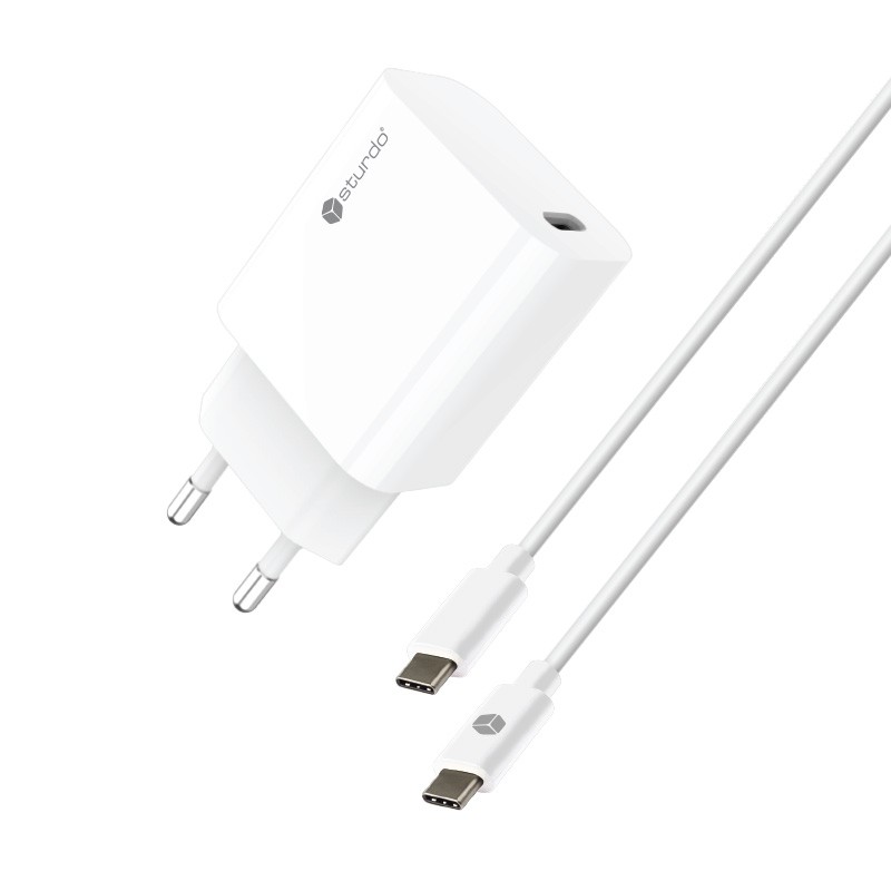 Nabíjačka Sturdo USB-C PD 20 W biela 1 m USB-C kábel