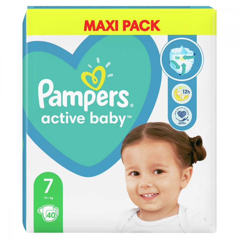 Pampers Active Baby 7 15 kg + 40 ks