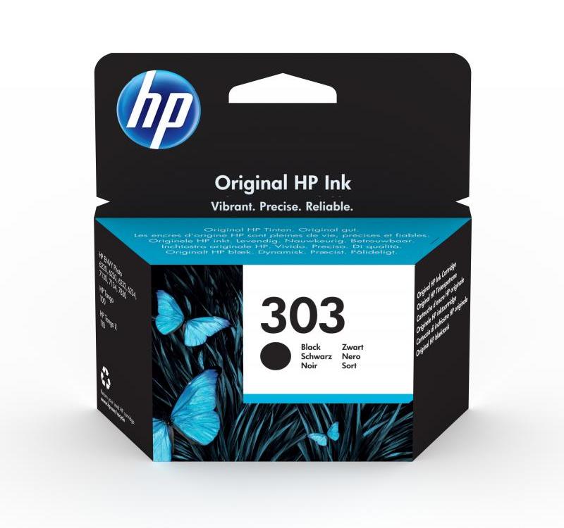 HP ORIGINAL INK T6N02AE, HP 303, BLACK, 200 STR., HP ENVY PHOTO 6230, 7130, 7134, 7830