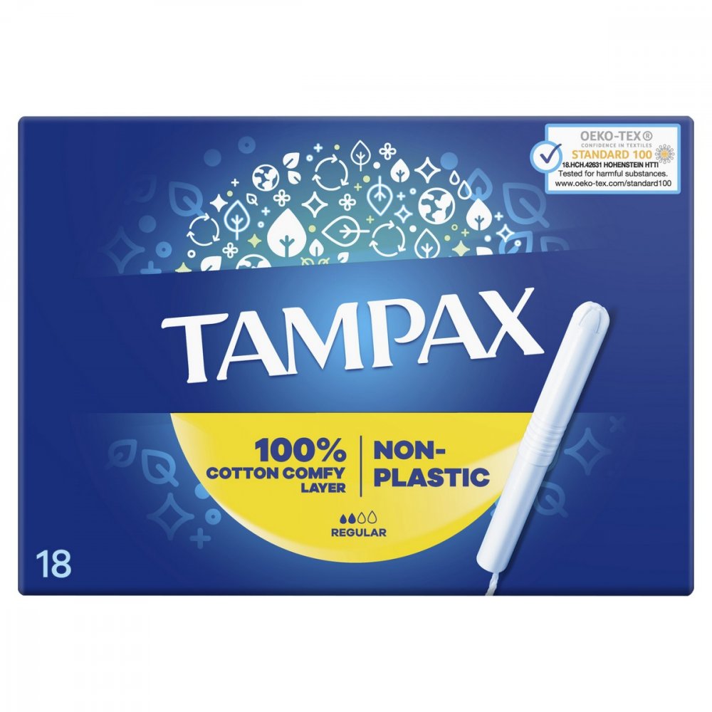 TAMPAX NON-PLASTIC REGULAR 18KS