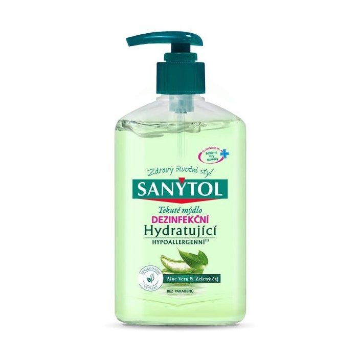 Sanytol dezinfekčné hydratačné mydlo zelený čaj & aloe vera 500 ml