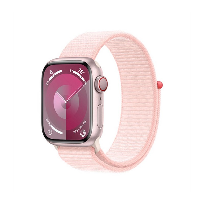 APPLE WATCH SERIES 9 GPS + CELLULAR 41MM PINK ALUMINIUM CASE WITH LIGHT PINK SPORT LOOP, MRJ13QC/A