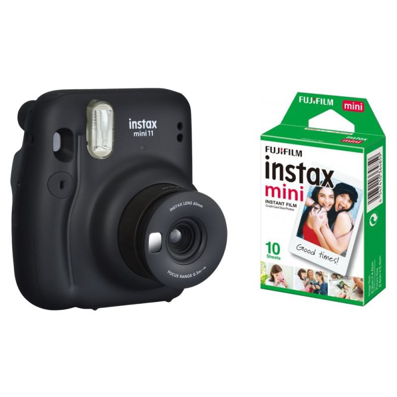 FUJIFILM FOTOAPARAT INSTAX MINI 11, CHARCOAL GRAY + 10 FILM