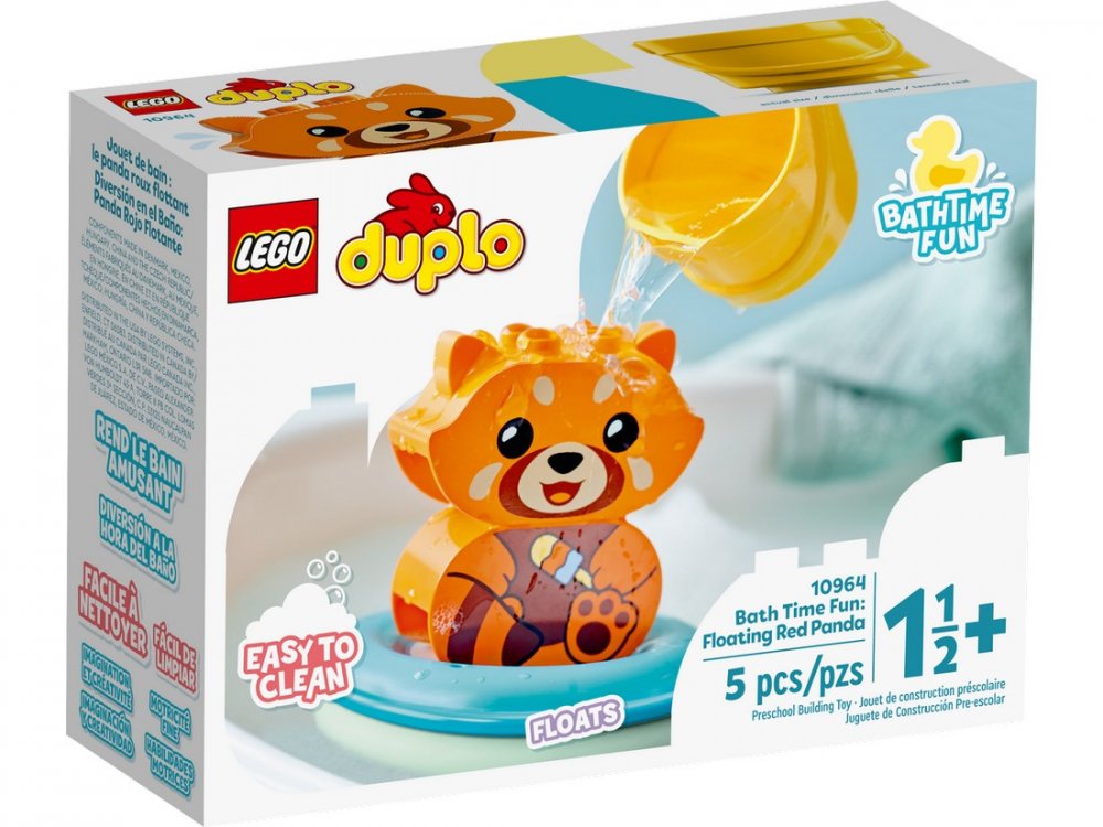 LEGO® DUPLO® 10964 Zábava vo vani : Plávajúca panda červená