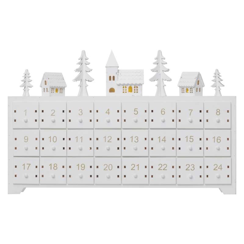 EMOS Lighting LED adventný kalendár 37×23cm 2× AA vnútorný teplá biela