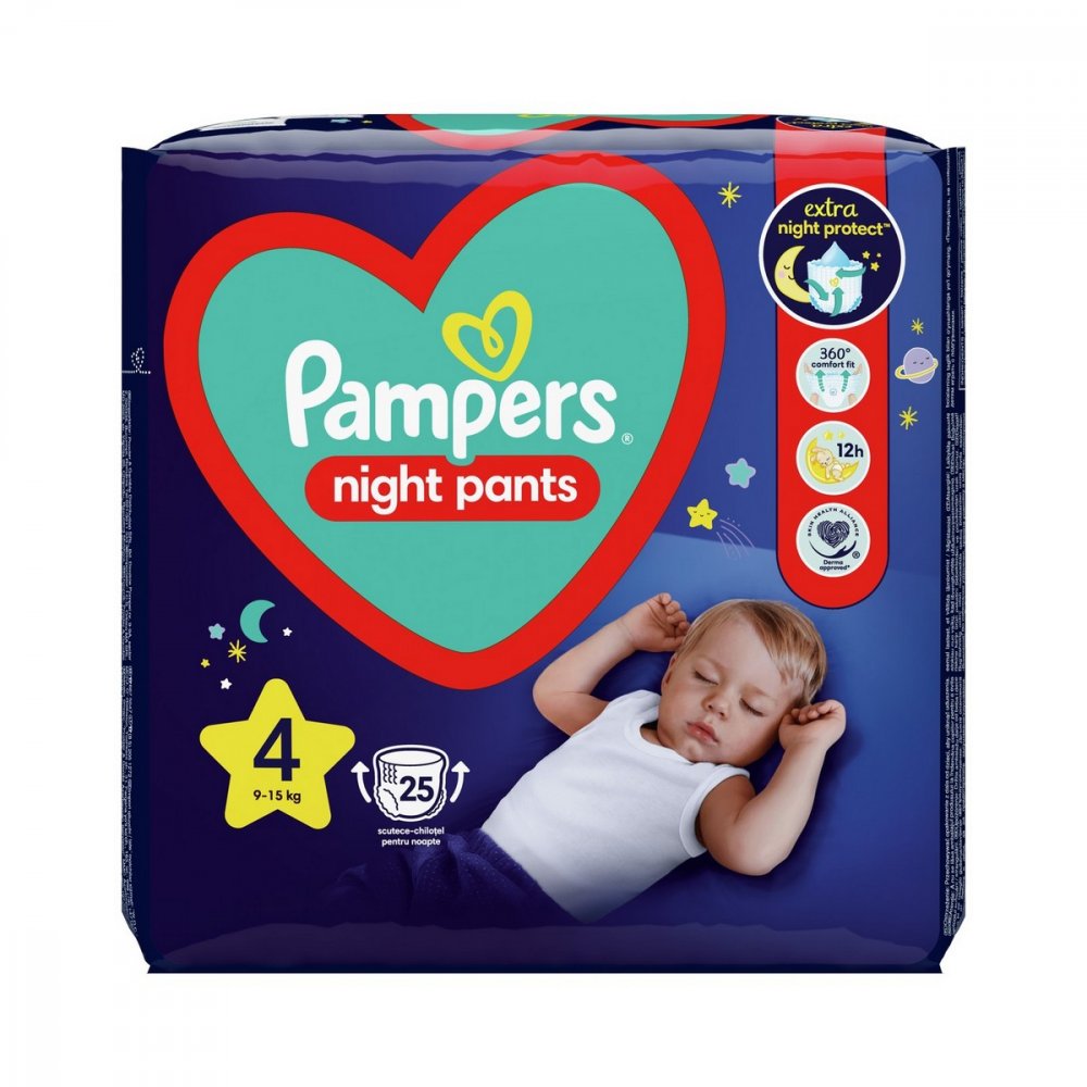 PAMPERS NIGHT PANTS S4 25KS 9-15KG