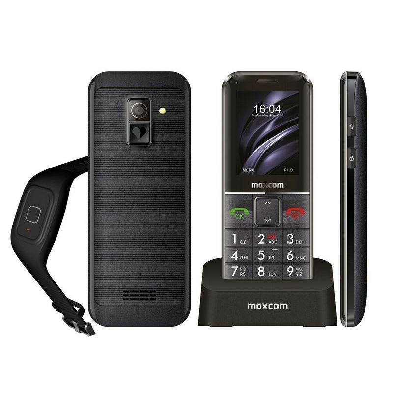 Telefon Maxcom Comfort MM735 + SOS náramek černá