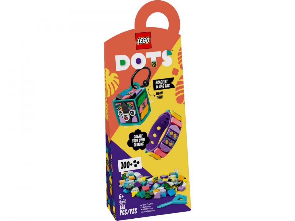 LEGO® DOTS 41945 Náramok a ozdoba na tašku Neónový tiger