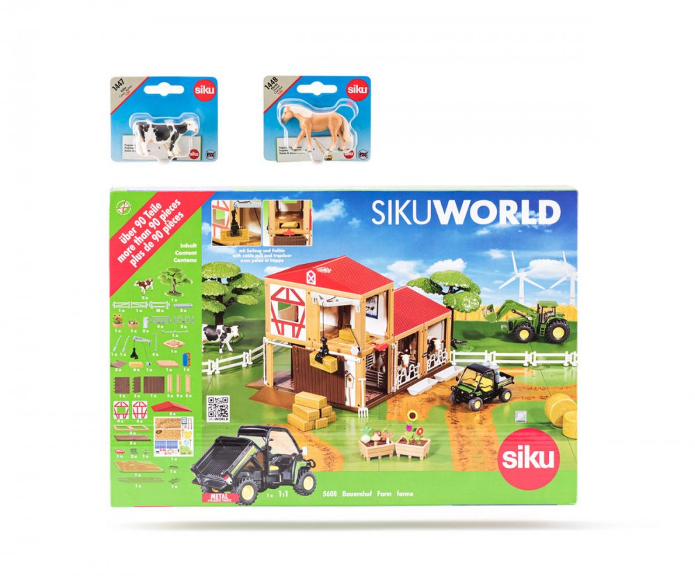 SIKU SIKUWORLD - FARMA, 2 KONE A 2 KRAVY /56084748/