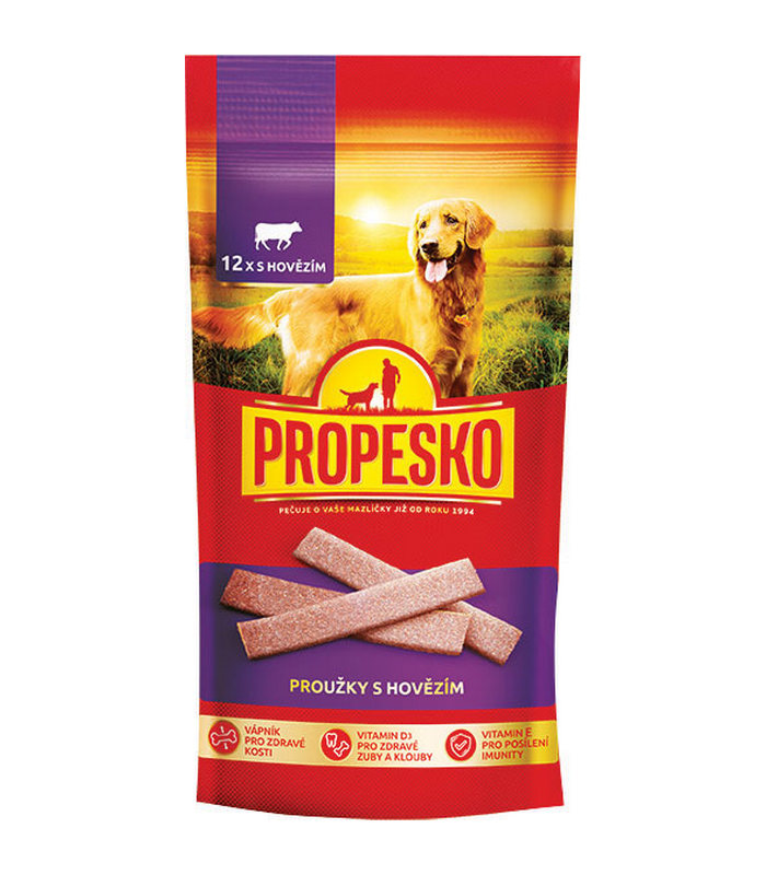 PROPESKO SNACK PRE PSOV HOVADZIE MASITE PRUZKY 120G