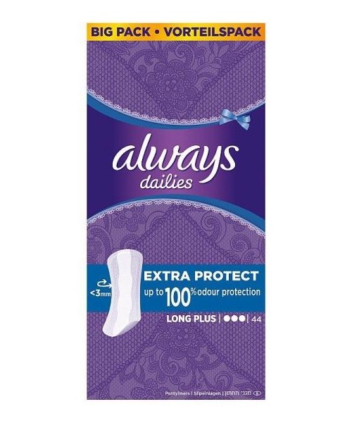 Always Dailies Long Plus Extra Protect hygienické vložky 44 ks