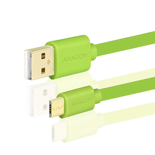 Axagon BUMM-AM02QG Micro USB 2A, 0,2m, zelený