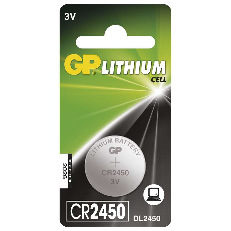 Gombíková batéria GP Lithium, typ CR2450, 5 kusov