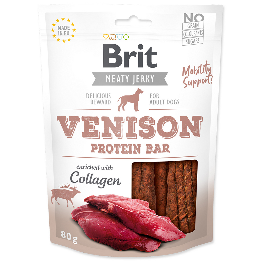 BRIT SNACK JERKY VENISON PROTEIN BAR 80G (294-111752)