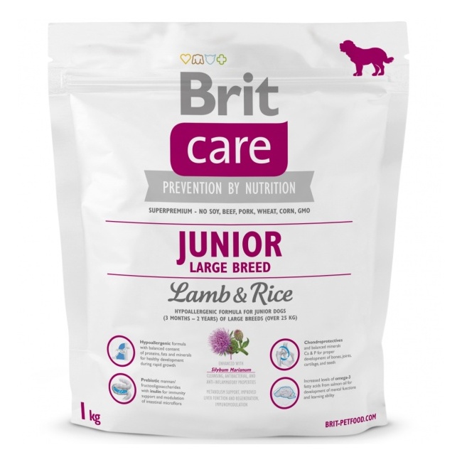 BRIT CARE JUNIOR LARGE BREED LAMB & RICE 1 KG