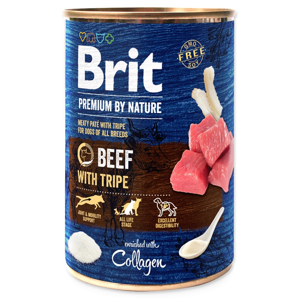 BRIT PREMIUM BY NATURE BEEF WITH TRIPES 400 G (294-100319)