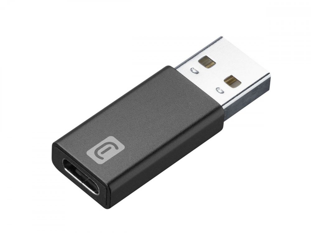 CELLULARLINE USBCADAPTERTOUSBK ADAPTER Z USB NA USB-C PRE NABIJANIE A DATOVY PRENOS, CIERNY