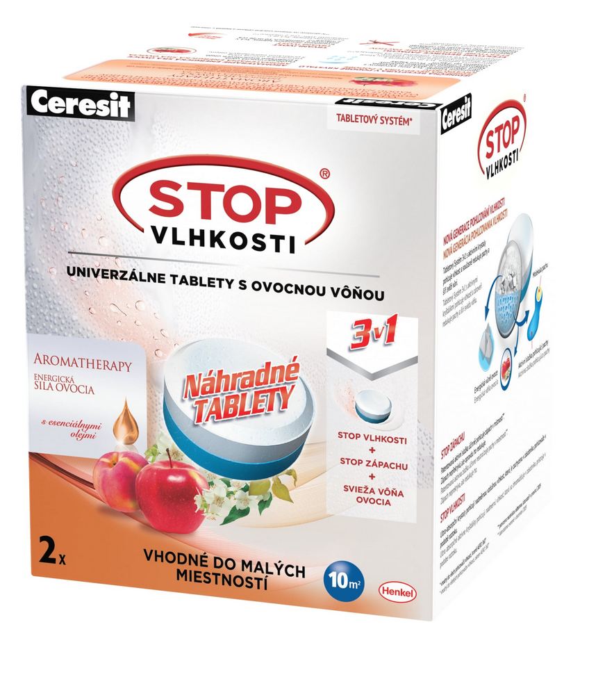 HENKEL CERESIT STOP VLHKOSTI PEARL NAHRADNE TABLETY 3V1 ENERG. OVOCIE 2X300 G