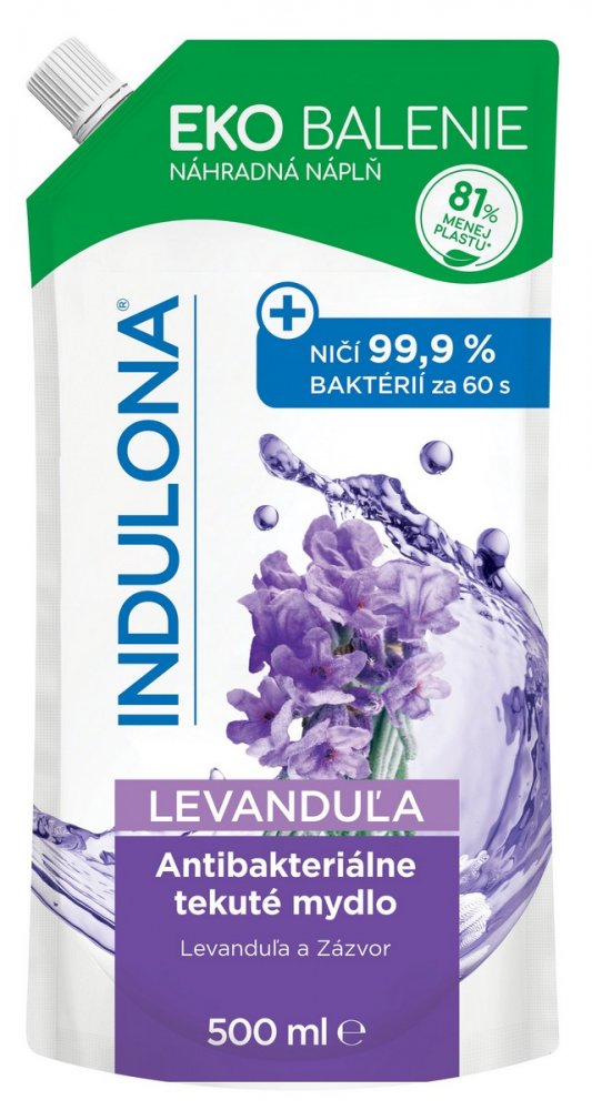 INDULONA ANTIBAKTERIALNE TEKUTE MYDLO NAHR. NAPLN 500ML LEVANDULE