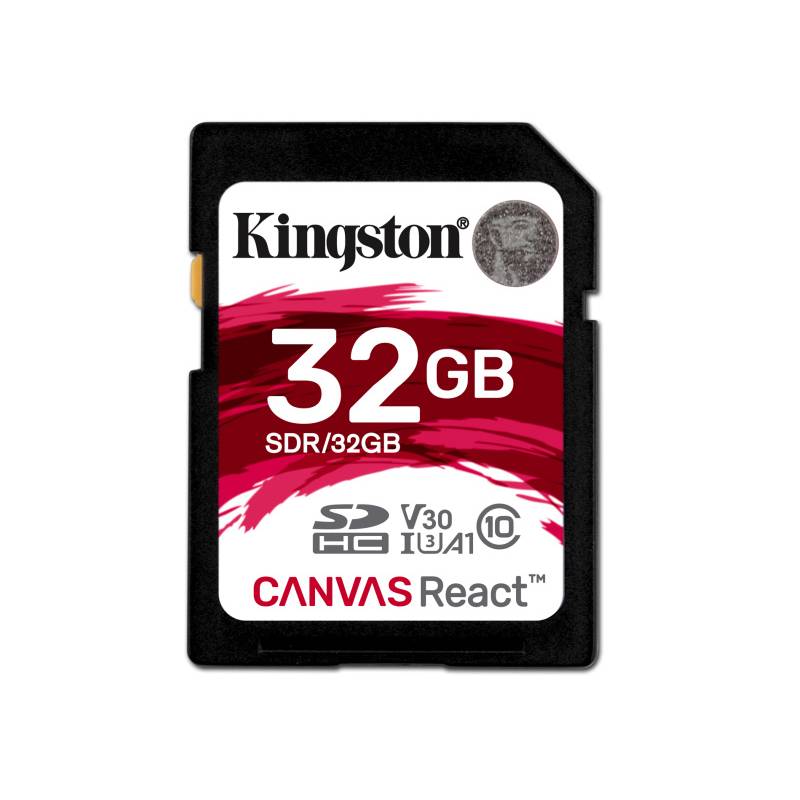 KINGSTON 32GB SDHC CANVAS REACT U3 V30 A1 100R/70W, SDR/32