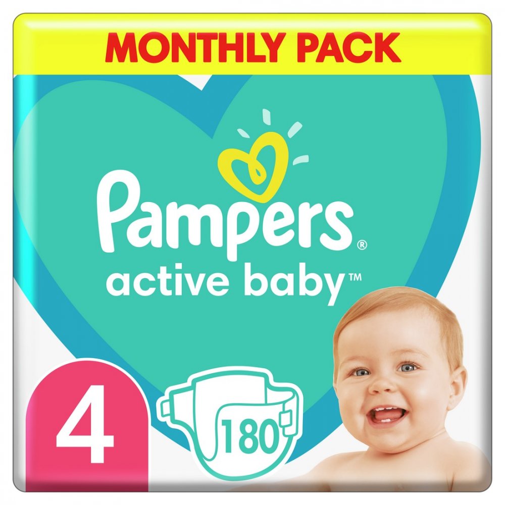 Pampers Active Baby 4 9-14 kg 180 ks